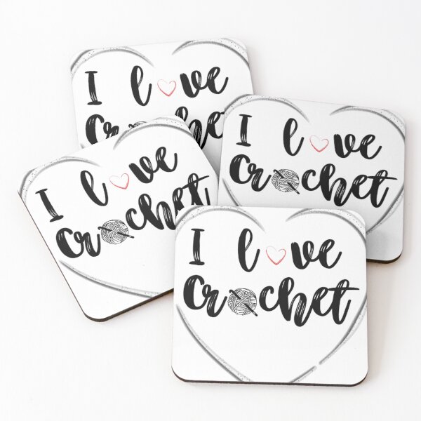 Item preview, I love crochet - crochet quote - crochet saying - crochet hobby designed and sold by ThatCrochetGirl.