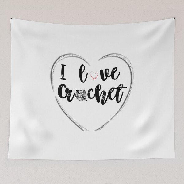 Item preview, I love crochet - crochet quote - crochet saying - crochet hobby designed and sold by ThatCrochetGirl.