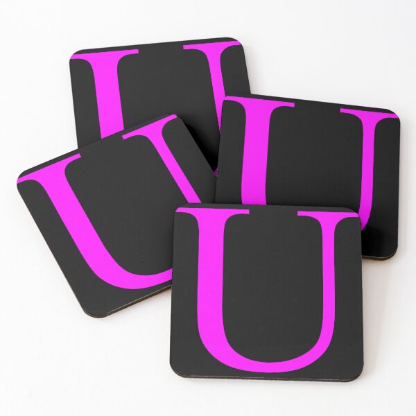 Item preview, The Letter U Magenta on Black 5748 designed and sold by Art in My Loft.