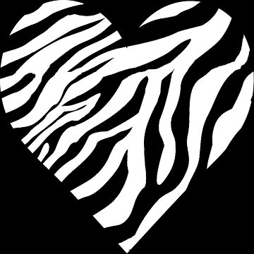 Aperçu de l'œuvre Coeur de zèbre blanc pour fond sombre de Audrey Janvier | AJD