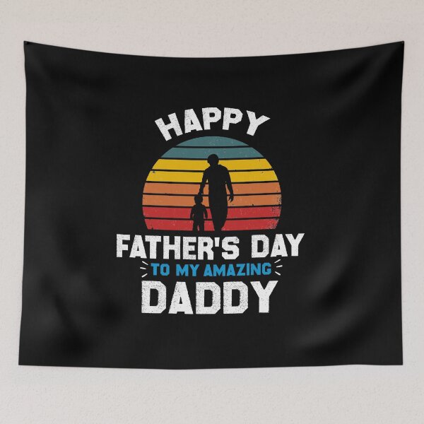 Item preview, Happy Fathers Day To My Amazing Daddy - Happy Father's Day To My Amazing Step-Dad Thanks For Putting Up With My Mom Cool Daughter Gift For Daddy Papa Grandpa Men Fitted T-Shirt designed and sold by AitchDesigns.