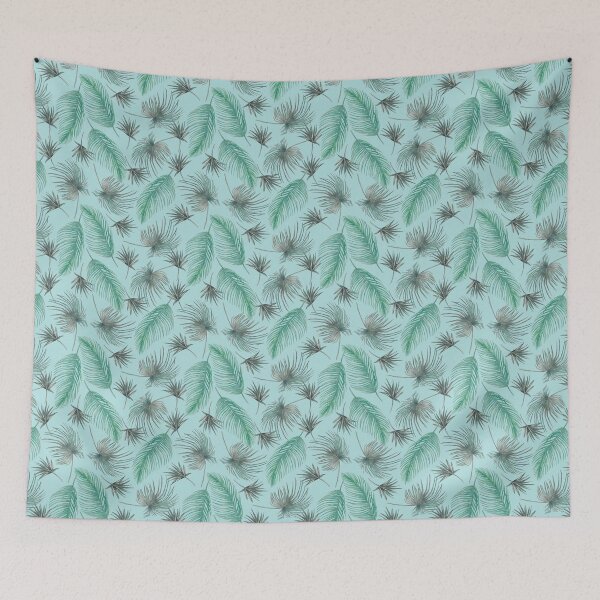 Aperçu de l'œuvre Motif de feuilles plumeuses gris vert frais créée et vendue par Jaydee001.