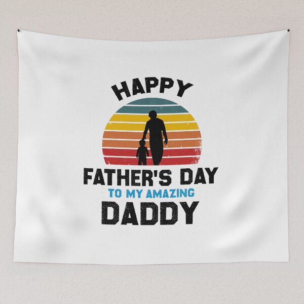 Item preview, Happy Fathers Day To My Amazing Daddy - Happy Father's Day To My Amazing Step-Dad Thanks For Putting Up With My Mom Cool Daughter Gift For Daddy Papa Grandpa Men Fitted T-Shirt designed and sold by AitchDesigns.