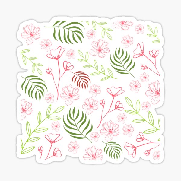 Item preview, Foliage pattern with flowers and leaves designed and sold by wildpiksel.