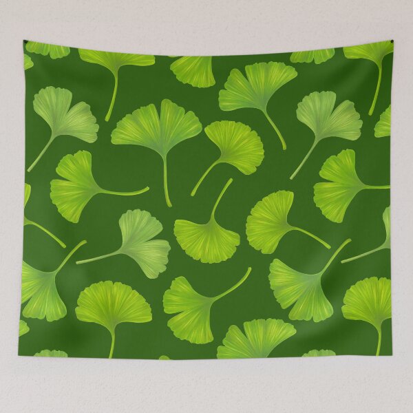 Item preview, Ginkgo leaves on dark green designed and sold by Katerina Mitkova Kirilova.