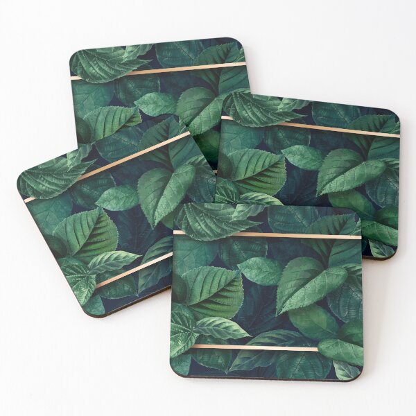 Item preview, Elegant Tropical Emerald Green Leaves Gold Frame designed and sold by Jaydee001.