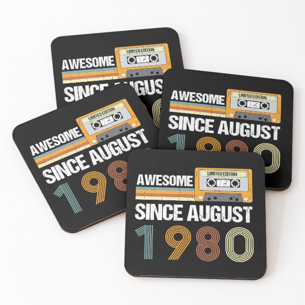 Item preview, Awesome Since August 1980 | Made In 1980 | August Birthday Quotes designed and sold by AMINE  ★★★★★.