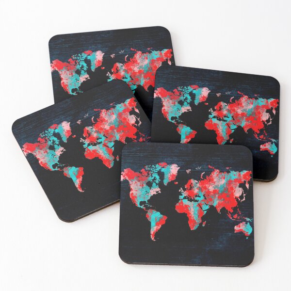 Item preview, world map 82 red blue #map #worldmap designed and sold by JBJart.