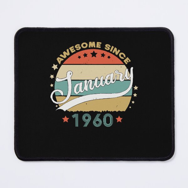 Item preview, Awesome Since january 1960 Birthday Retro Sunset Vintage Funny Gift For Birthday designed and sold by KathrineSandnes.