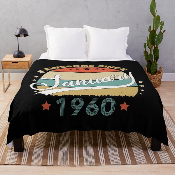 Item preview, Awesome Since january 1960 Birthday Retro Sunset Vintage Funny Gift For Birthday  designed and sold by KathrineSandnes.