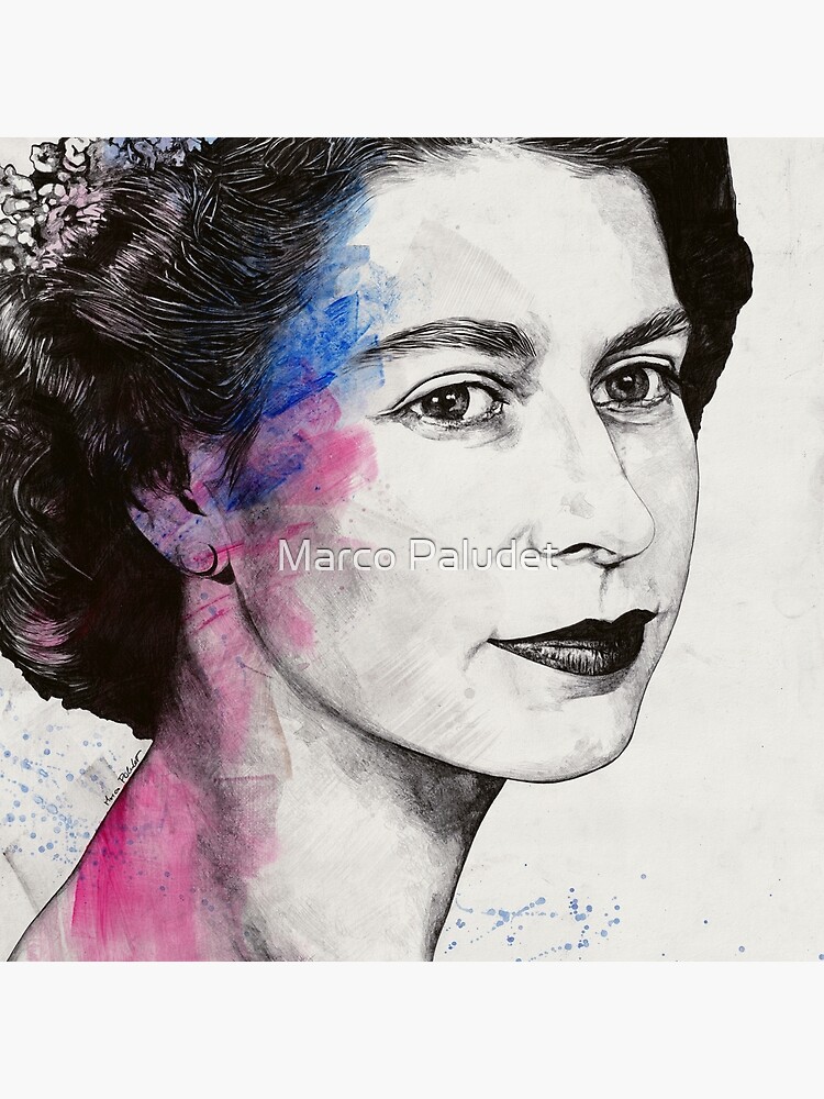 Discover Young Queen Elizabeth II street art portrait Bag