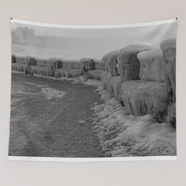 Item preview, Walking The Frozen Niagara Pathway - 1 - Monochrome ©  designed and sold by © Hany G. Jadaa © Prince John Photography.