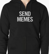 Send Memes (White) Zipped Hoodie