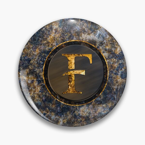 Item preview, Monogram Initial Golden Letter F Dark Blue Marble Pattern designed and sold by MintaApparel.