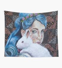 White Rabbit Floral Wall Tapestry