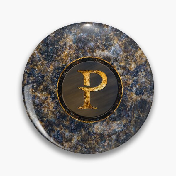 Item preview, Monogram Initial Golden Letter P Dark Blue Marble Pattern designed and sold by MintaApparel.