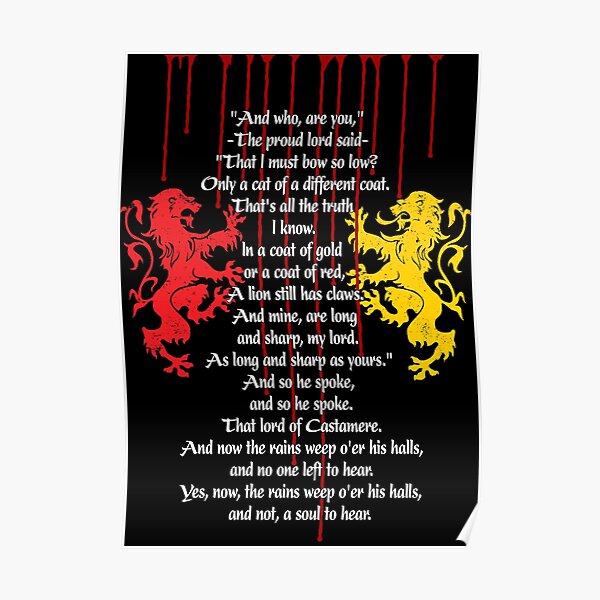 Rains of Castamere Poster