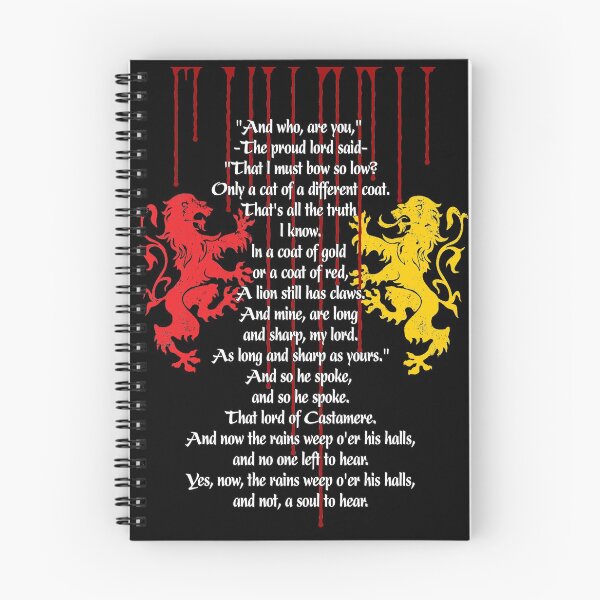 Item preview, Rains of Castamere designed and sold by Eagle-Fly-Free.