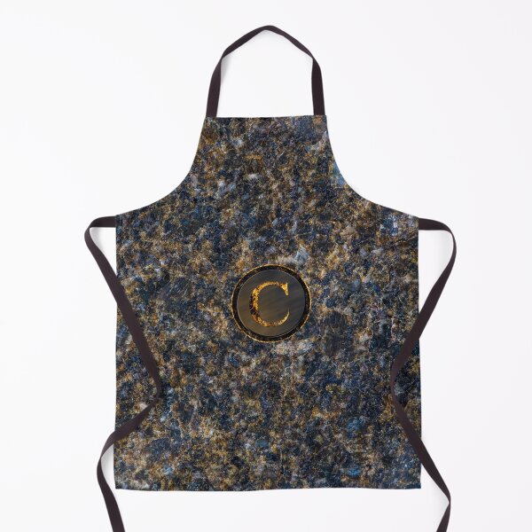 Item preview, Monogram Initial Golden Letter C Dark Blue Marble Pattern designed and sold by MintaApparel.