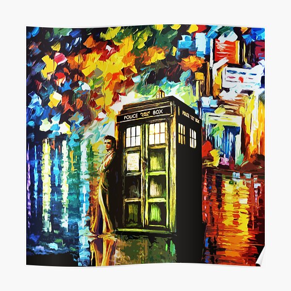 Fun Watercolor Time Lord Art Painting Poster