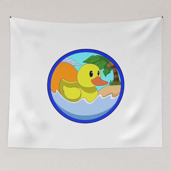 Item preview, Duck on Beach with Palm trees designed and sold by Snabdesign84.