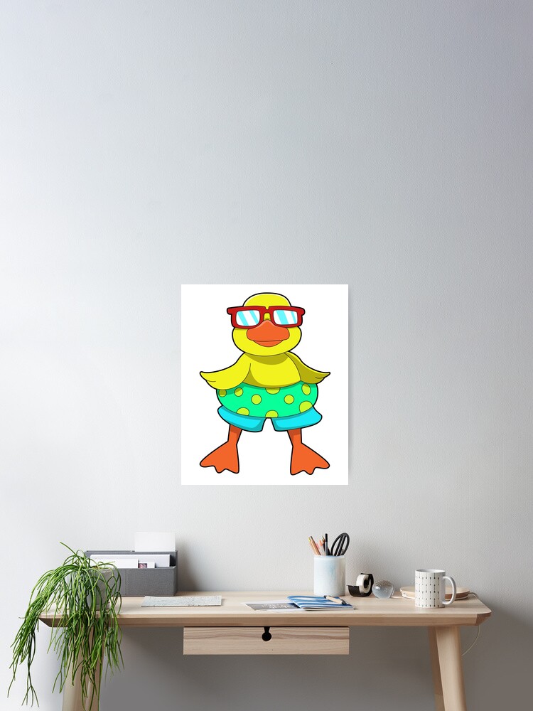 Thumbnail 2 of 3, Poster, Duck Swimming Inflatable float Summer designed and sold by Snabdesign84.