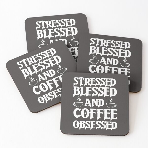 Item preview, Stressed Blessed And Coffee Obsessed designed and sold by HappyTeesCie Shop.