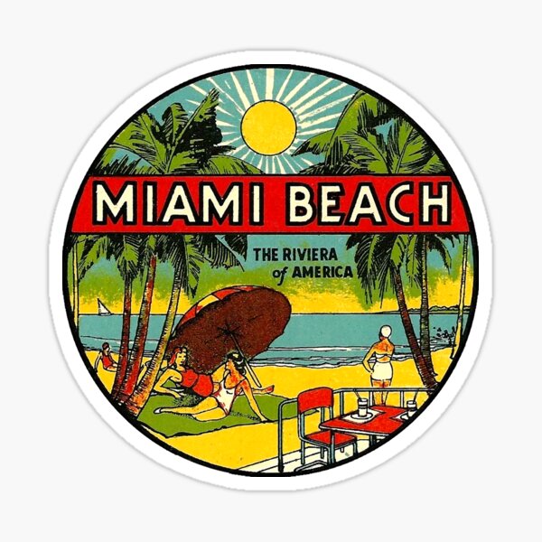 Miami Florida   Parrot Monkey Jungle  Vintage 1950's Style  Travel Decal Sticker 
