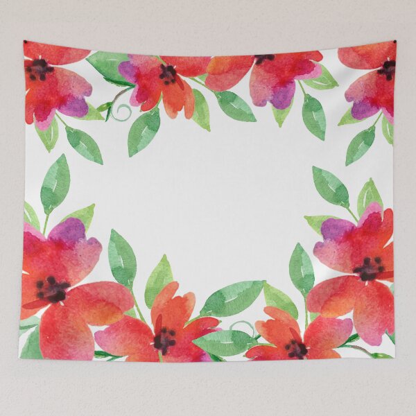 Item preview, Red Floral Watercolor designed and sold by Makanahele.