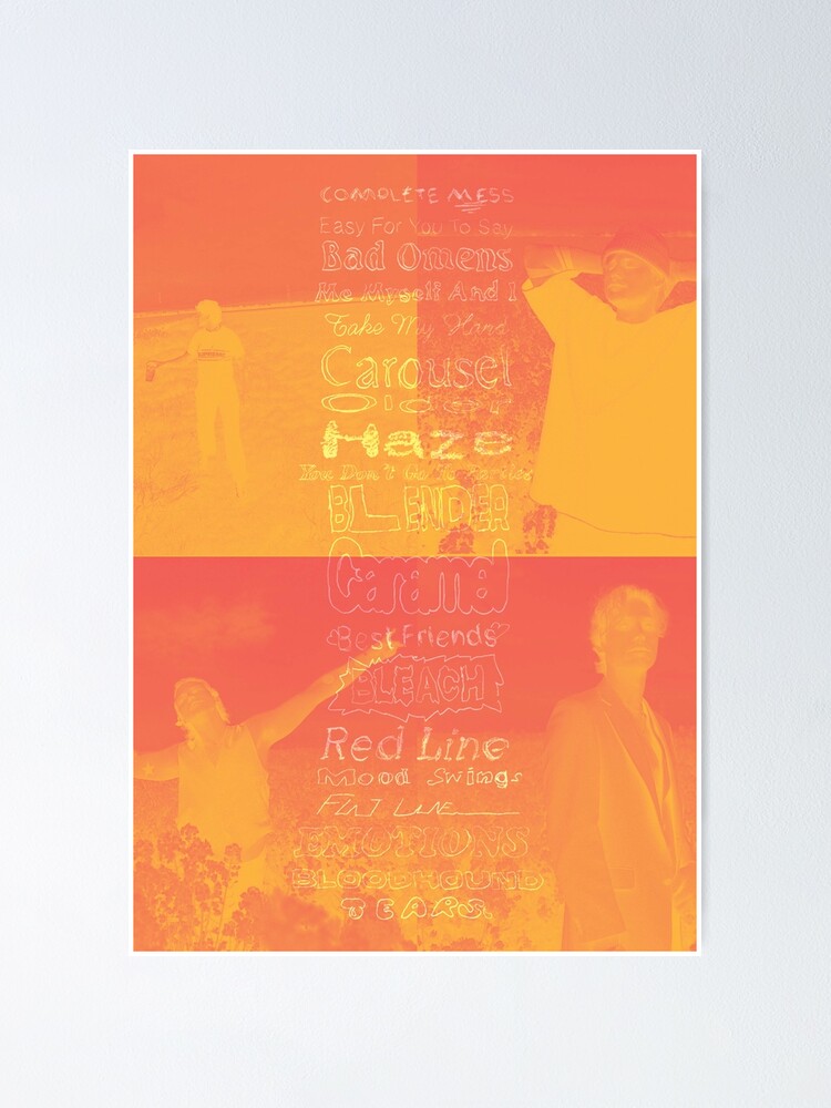 "5sos5 tracklist poster orange" Poster for Sale by Maybeemaud Redbubble