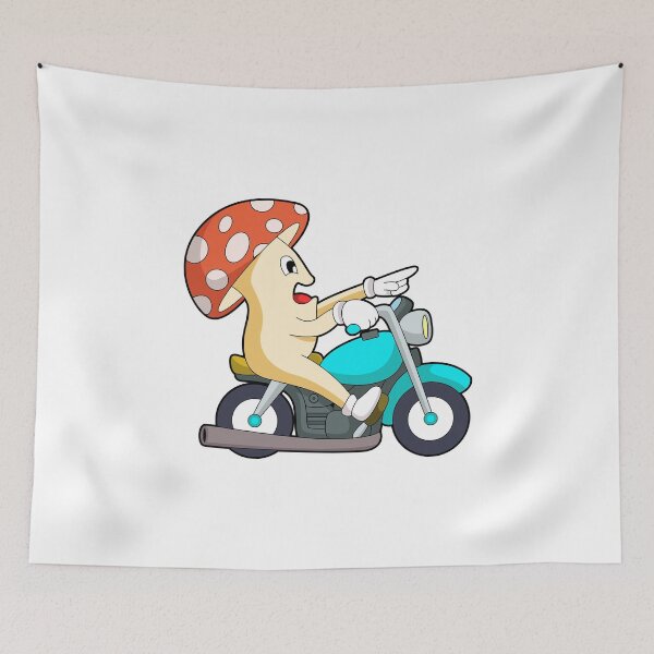 Aperçu de l'œuvre Mushroom as Biker with Motorcycle créée et vendue par Snabdesign84.