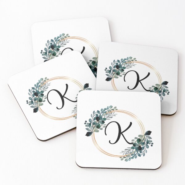 Item preview, Monogram Letter K | Laurels with Gold Borders designed and sold by JustSeasons.