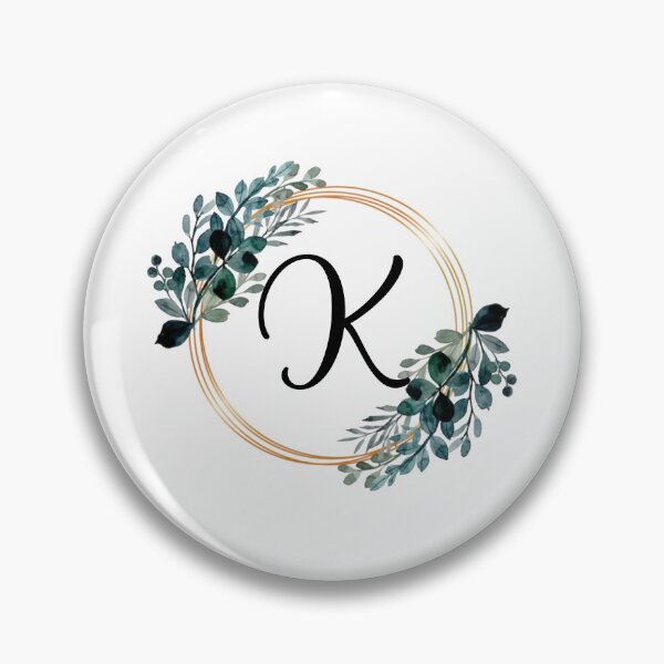 Item preview, Monogram Letter K | Laurels with Gold Borders designed and sold by JustSeasons.