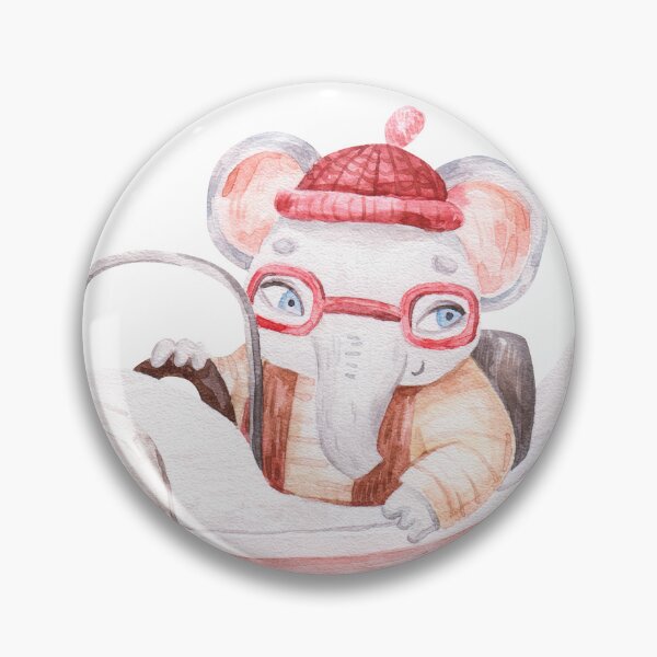 Item preview, cute elephant pilot flying on airplane, cute watercolor childrens illustration isolated on white background designed and sold by the-myro.