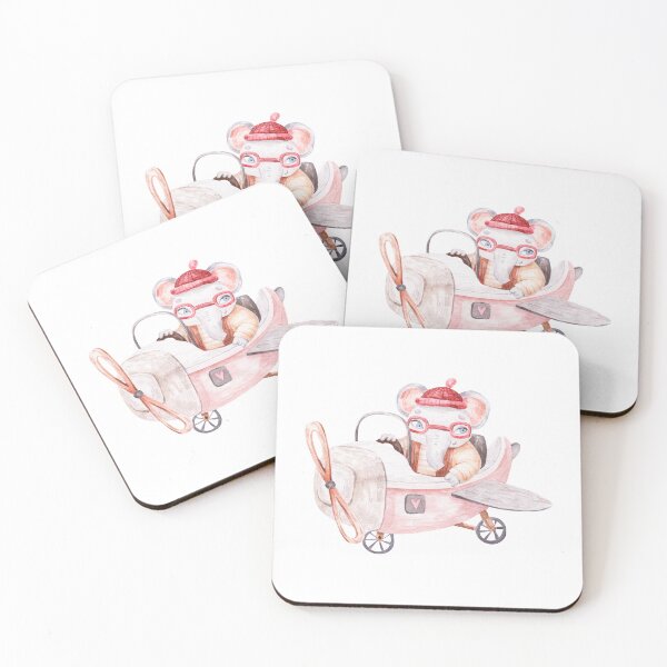 Item preview, cute elephant pilot flying on airplane, cute watercolor childrens illustration isolated on white background designed and sold by the-myro.