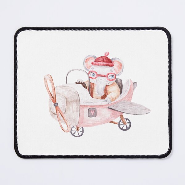 Item preview, cute elephant pilot flying on airplane, cute watercolor childrens illustration isolated on white background designed and sold by the-myro.