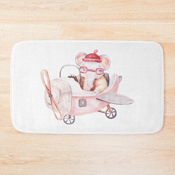 Item preview, cute elephant pilot flying on airplane, cute watercolor childrens illustration isolated on white background designed and sold by the-myro.