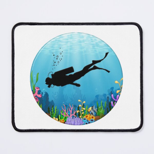 Item preview, Diving in a Coral Ocean Mouse pad designed and sold by MICKSPIKS.