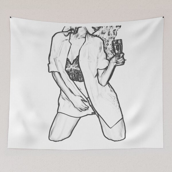 Item preview, girl with a glass of wine designed and sold by 4artmanage.