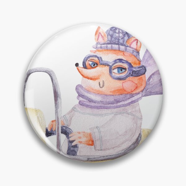 Item preview, cute fox pilot flying on an airplane, cute watercolor childrens illustration isolated on white background designed and sold by the-myro.