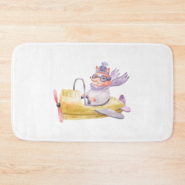 Item preview, cute fox pilot flying on an airplane, cute watercolor childrens illustration isolated on white background designed and sold by the-myro.