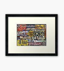 Car plates Framed Print
