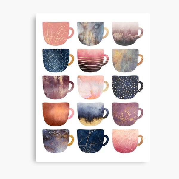 Pretty Coffee Cups 2 Metal Print