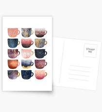 Pretty Coffee Cups 2 Postcards