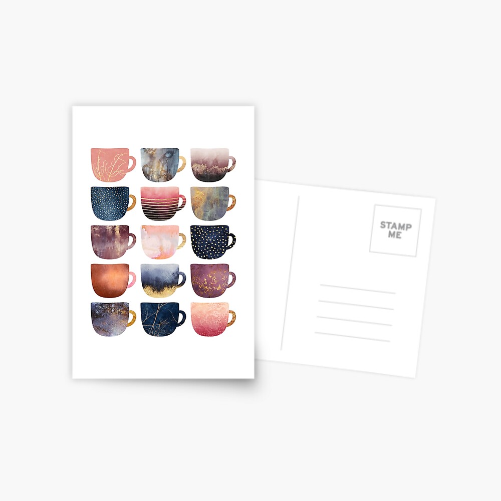 Pretty Coffee Cups 2 Postcard