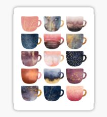 Pretty Coffee Cups 2 Sticker