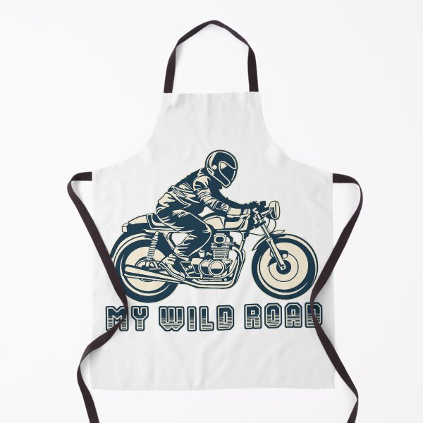 Item preview, Vintage Motorbike. Retro illustration of a rider on his motorcycle titled My wild road designed and sold by Goliardika-Shop.