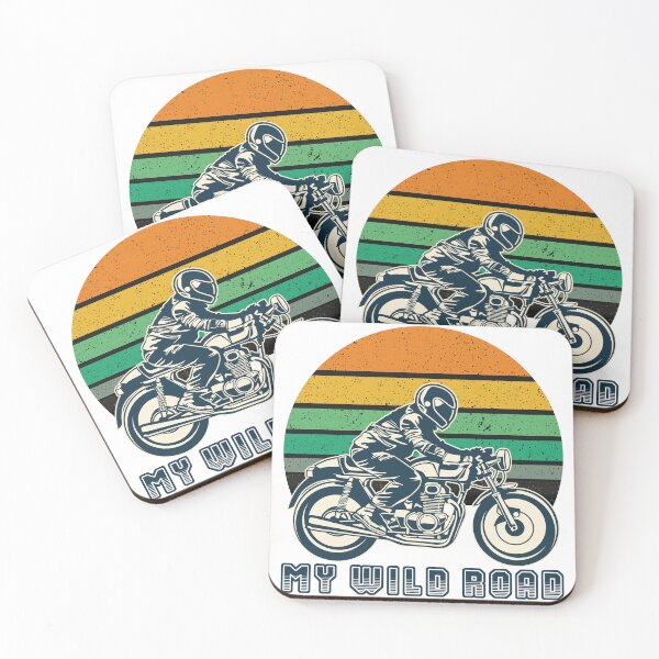 Item preview, Vintage Motorbike. Retro design of a rider on his motorcycle titled My wild road designed and sold by Goliardika-Shop.