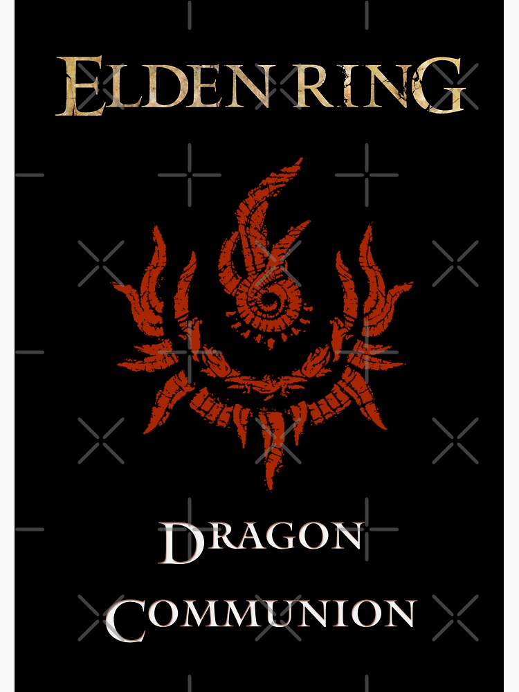 Dragon Communion Sigil Glyph Elden Ring Sticker For Sale By AR   Bg,f8f8f8 Flat,750x,075,f Pad,750x1000,f8f8f8 