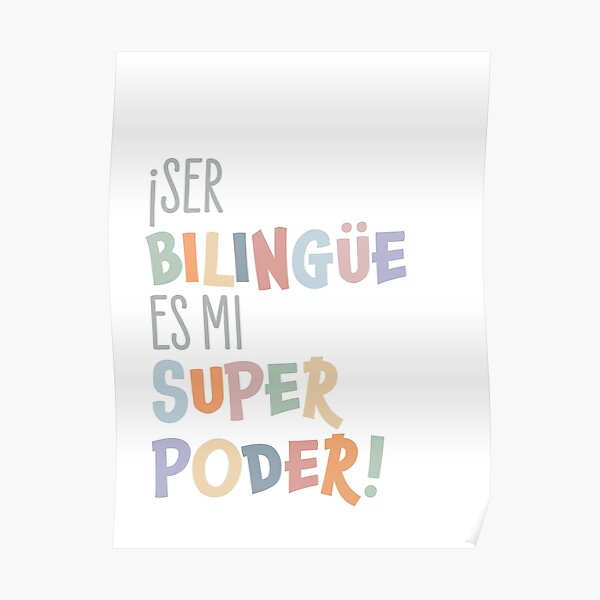 "Being Bilingual is my Super Power! Spanish Print for Bedroom, Nursery